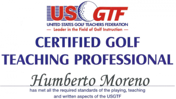 TGOLF Bert USGTF Certificate 101